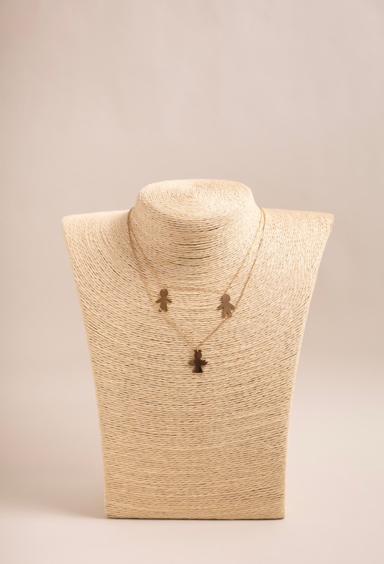 Cadena oro: dos niños y ángel